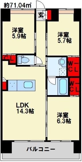 ウイングス八幡駅前 間取り