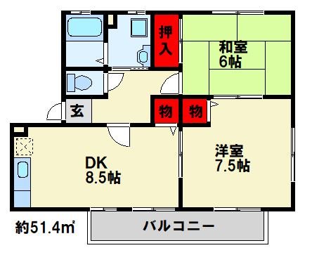 ガーデンヒルズ　B棟 間取り