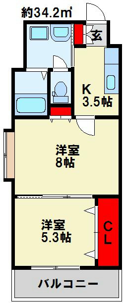 ウイングス片野 Ⅰ 間取り図