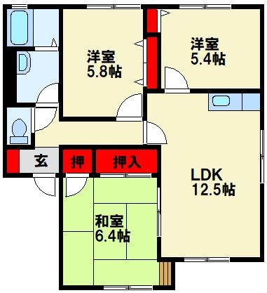 ディアス本城 B棟 間取り