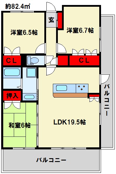 シャトレ大手町　S棟 人気のカウンターキッチンです。