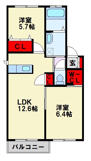 三洋タウン上の原 B棟 間取り