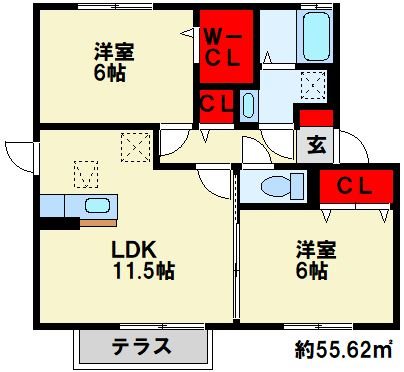 アルカディア南 Ｂ棟 間取り