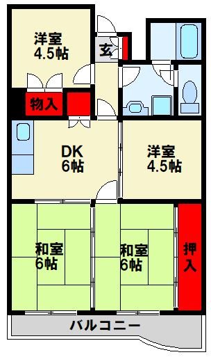 福岡県北九州市若松区白山２丁目 間取り