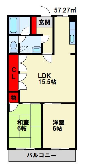 山内ヴィラージュ千代ヶ崎 間取り
