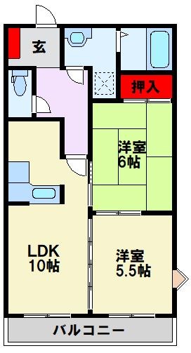 ピエドラ・ブランカ中央町 和室があり落ち着ける間取りです。