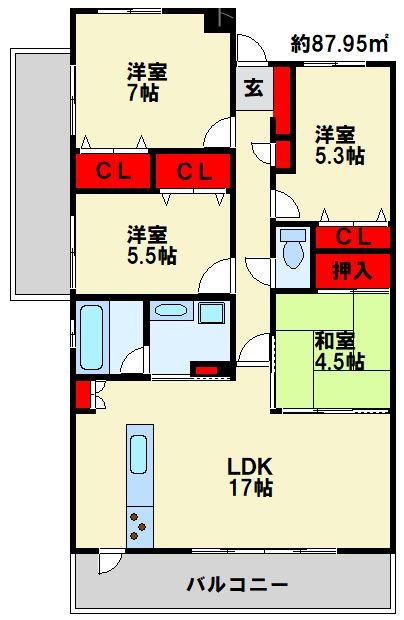 オーヴィジョン西小倉  間取り