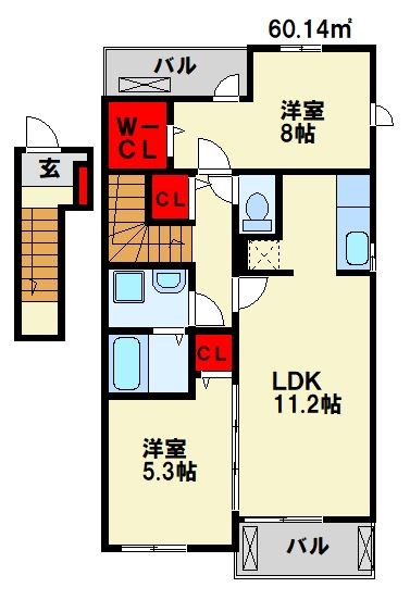 ウェイホームやまのくち A棟  間取り