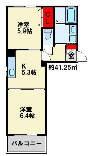 クラージュ C棟 間取り