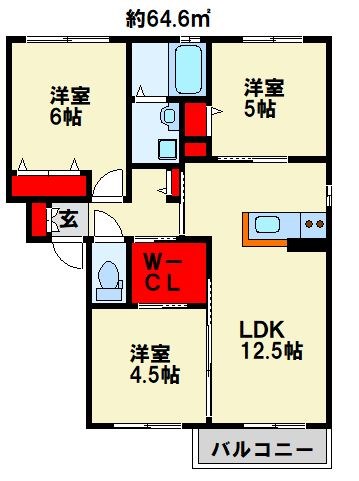 グリーンタウン　A棟 ※間取りは反転画像です。