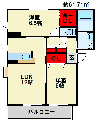 シャーメゾンJ・K　B棟  間取り図