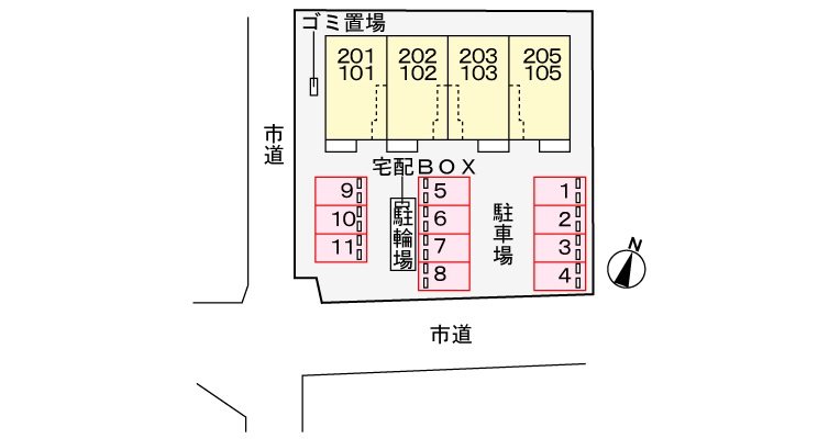 グランフル－ル 駐車場配置図