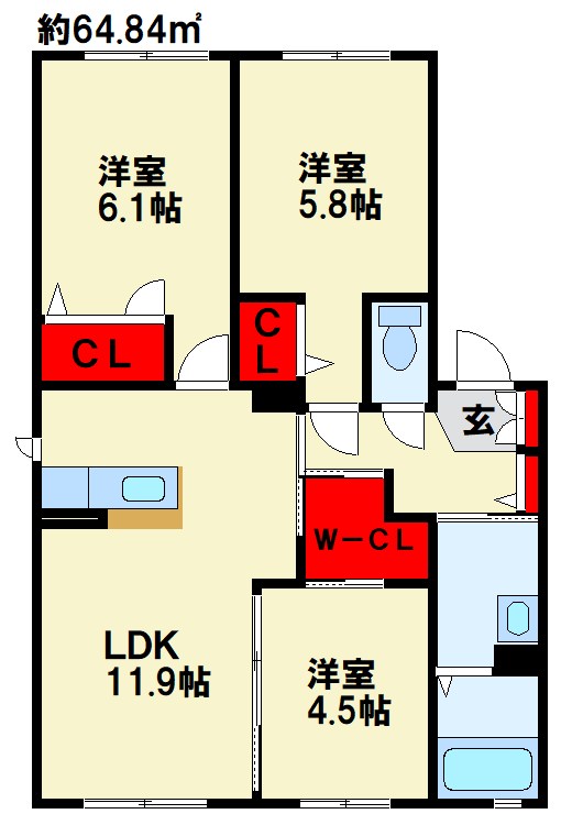 ノールカトレアⅡ C棟  間取り