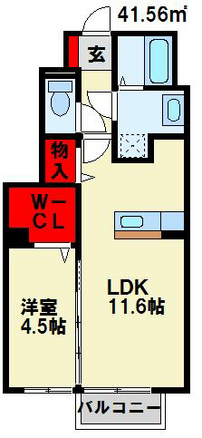 セジュール朽網Ⅱ ※間取りは反転になります。