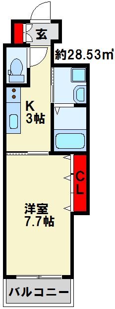 ラ・シャンテ 縦長の広いお部屋で家具の配置もしやすいです。