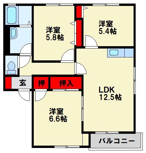 ディアス本城 A棟  間取り