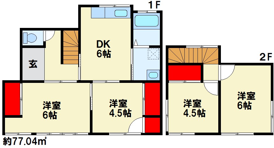 藤原テラスハウス　B 間取り
