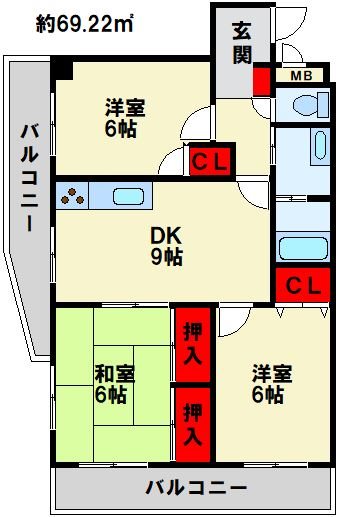 エクセル青葉台Ⅱ 間取り