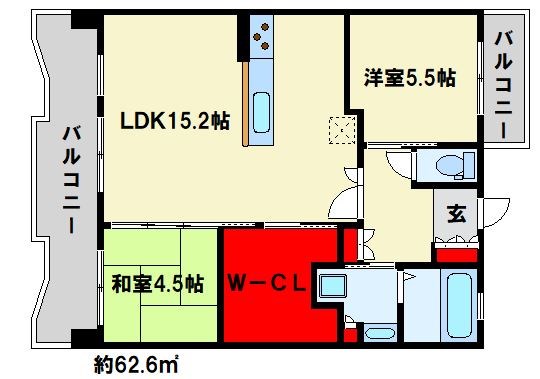 アースコート小倉金田 間取り図