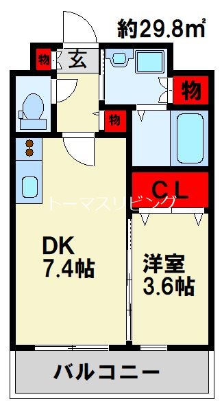 福岡県北九州市小倉北区竪町２丁目4-8 間取り図