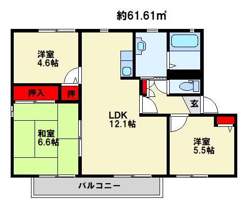 ディアス大里　C棟 間取り