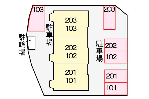 サンルーム和 駐車場配置図